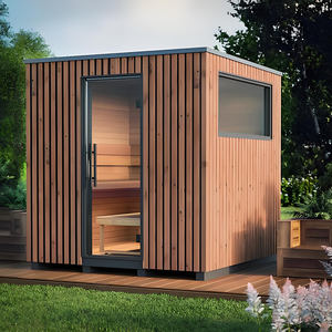 <span class=keywords><strong>Sauna</strong></span> Personalizzata da Esterno per 2-6 Persone con Vapore Umido per Interni/Esterni in Legno di Hemlock e Doccia da Giardino - Product Image 3