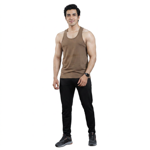 Débardeur décontracté pour homme, léger, respirant, couleur unie, veste de sport, tricot, coupe ample, sans manches - Product Image 1