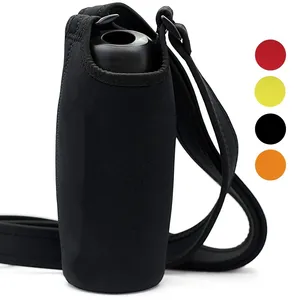 Wholesale Custom Logo Insulated Neoprene Water Bottle Sling With Wide Adjustable Drink Water Bottle Holder Shoulder Strap