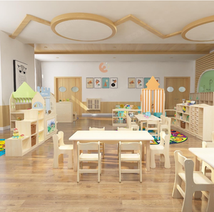 Ensemble de mobilier scolaire Montessori Eibele Free Design, <span class=keywords><strong>table</strong></span> en bois pour enfants pour garderie, crèche, salle de classe, aménagement intérieur - Product Image 3