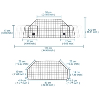 Barrière de sécurité réglable pour dorée de chien, Large, en maille fer, barrière de protection, pour coffre de voiture, largeur de 90.5 à 113cm