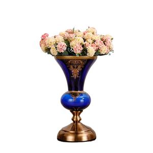 Stile nordico grande decorazione da tavolo vaso di base in metallo vaso di fiori di vetro - Product Image 1