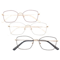 Montures de lunettes élégantes à deux tons en métal carré et fines de l'usine optique Wenzhou Xinyuan, provenant de Chine