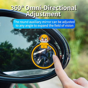 Miroir convexe rond universel BAVISS avec adhésif, accessoires extérieurs mignons pour voiture, aide à la vision arrière pour un stationnement sûr et le maquillage - Product Image 2