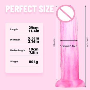 Scarletsin D-28 Weicher 100% Wasserdichter Langer <span class=keywords><strong>Dildo</strong></span> Erwachsenen-Sexspielzeug für Frauen <span class=keywords><strong>Penis</strong></span>-Simulation Orgasmus-<span class=keywords><strong>Masturbator</strong></span> - Product Image 5