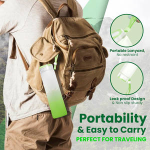 Bouteilles d'eau en verre dépoli colorées en gros d'usine 400 ml sans BPA écologiques pour les voyages en extérieur - Product Image 5