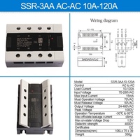 Haute puissance 24 ~ 480VAC 10A 25A 40A 60A 80A 100A 120A AC-AC relais à semi-conducteurs SSR triphasé à usage général