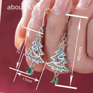 Orecchini a Goccia a Forma di Stella per Albero di Natale, Gioielli Festivi alla Moda per Donne - Product Image 4