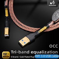 Câble audio USB Hi-End 8 brins OCC 3.0 pour moniteur d'ordinateur, projecteur, téléphone, ordinateur portable et haut-parleur