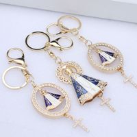 Nouveau style Chine Alliage de zinc Micro-incrustation Artisanat Rétro Relief-moulé Bijoux Porte-clés Accessoires Vêtements Bagages Voiture
