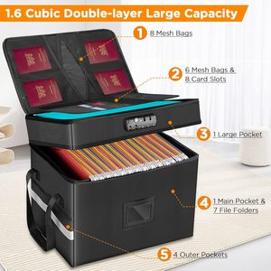 Caja Archivadora Portátil <span class=keywords><strong>de</strong></span> 2 Capas, Resistente al Fuego y al Agua, con Cierre, para Oficina y Hogar, Organizador <span class=keywords><strong>de</strong></span> Documentos con Cerradura, Almacenamiento Seguro <span class=keywords><strong>de</strong></span> Archivos, Silicona - Product Image 3