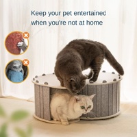 Tunnel pour chat en feutre en forme de S, lit cachette pliable, grande maison de jeu avec plateforme de repos sur le dessus pour plusieurs chats