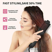 Ulelay-Outil de coiffure électrique ionique 4 en 1, fer à lisser, brosse à air chaud, sèche-cheveux, 3 réglages de chaleur, noir, hôtel, extérieur