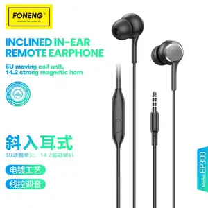 FONENG sıcak satış ucuz fiyat 3.5mm kulak içi handsfree cep telefonu cep telefonu kulakiçi kablolu kulaklık için akıllı telefon üretici