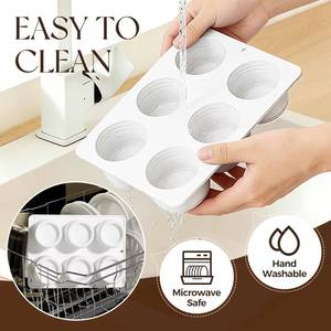 MUYULINS Factory 9-Cavity Round Hollow LFGB Non-Stick BPA Free <b>Silicone</b> Mousse Cake Mold Suitable for Dessert Shops - Product Image 4