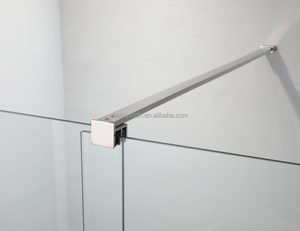 Paroi de douche coulissante moderne HOTAQI H-P36 en aluminium brossé avec verre trempé de 6 mm, design droit, garantie 5 ans - Product Image 6