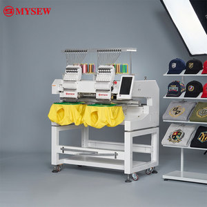 Máquina de Bordar Computarizada Comercial de Doble Cabezal MYSEW, Nueva, Automática, con Pantalla Táctil de 10 Pulgadas, 1200 RPM de Alta Velocidad y Motor - Product Image 1