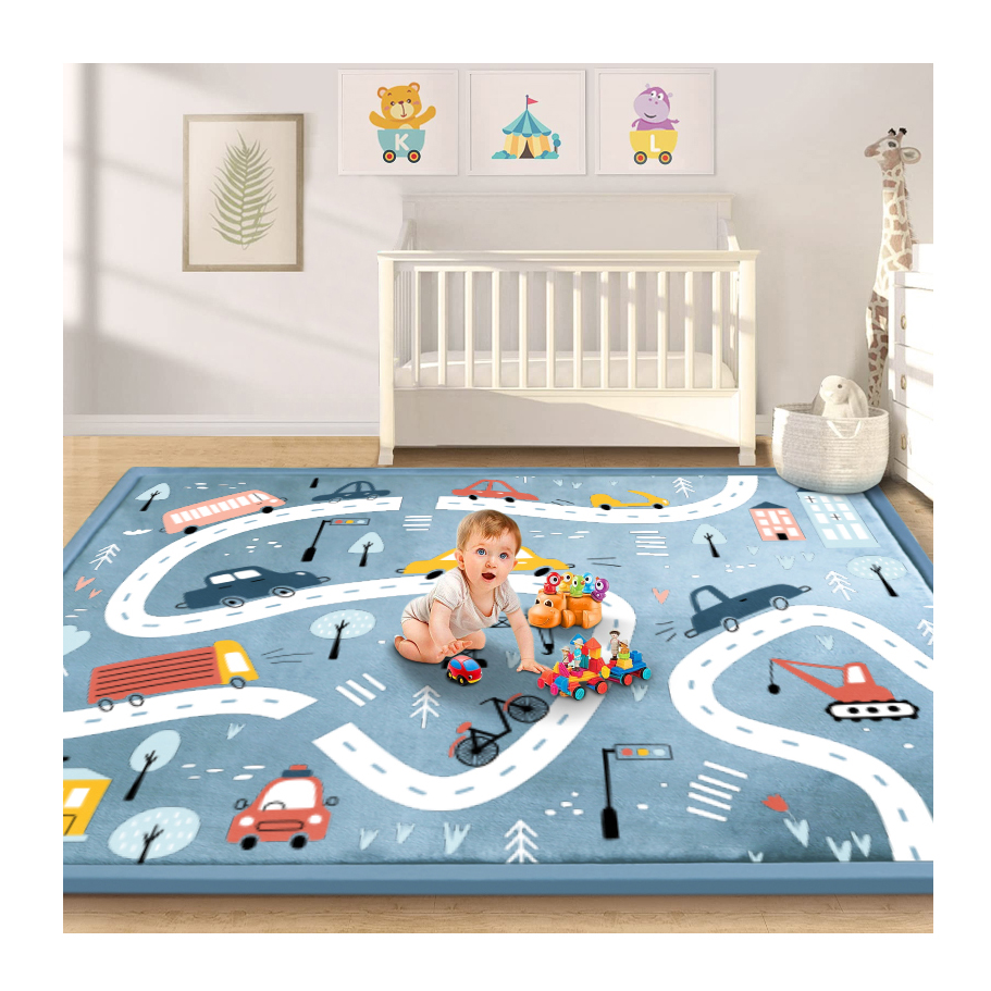 Popular Hight Quality Relax Memory Foam Carpet Soft Living Room Rug Cartoon Kids Play Mat