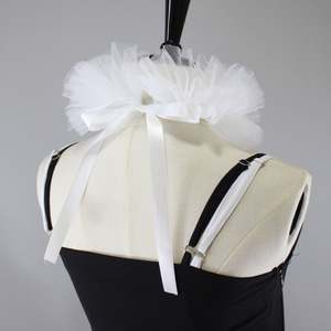 Venta al por mayor personalizado plisado desmontable mujeres volantes cuello capelet blusa media camisa falso cuello falso - Product Image 2