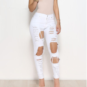blanco pantalones rotos que reinicia su declaración de Vogue - Alibaba.com
