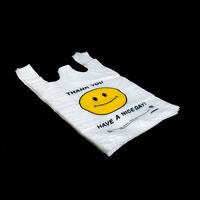 Supermarkt draagtas Bedankt plastic boodschappentas Witte boodschappentas T-shirt tas Zware tas met handvat