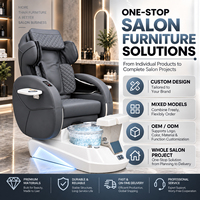 Fauteuil de pédicure JOXIN pour salon de manucure, avec 7 couleurs LED, bain à remous, massage des mains et du dos, réglage électrique du siège, fauteuil de spa pour les pieds de luxe