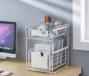 Cuisine salle de bain moderne 2 étages armoire coulissante panier <span class=keywords><strong>tiroir</strong></span> support sous évier organisateur <span class=keywords><strong>étagère</strong></span> de rangement <span class=keywords><strong>étagère</strong></span> <span class=keywords><strong>d</strong></span>'<span class=keywords><strong>angle</strong></span> - Product Image 6