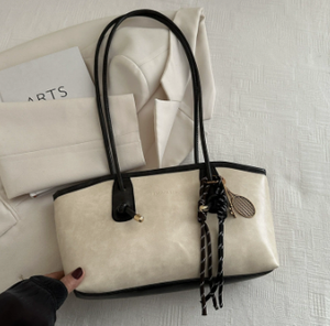 High-end Textured Retro PU <strong>Solid</strong> Color Large-capacity Zipper Shoulder <strong>Bag</strong> with Polyester Lining for Women Autumn and Winter - Product Image 6