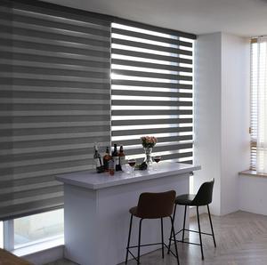 Stores zébrés coréens Loah Edition, stores motorisés jour et nuit sur mesure, rideaux automatiques à enroulement, stores modernes filtrant la lumière - Product Image 1