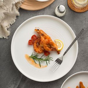 Nordic Style Light Luxury White <b>Ceramic</b> Fruit Dessert <b>Plate</b> Western Steak Pasta <b>Plate</b> Porcelain Dinner <b>Plates</b> for Restaurants - Product Image 4