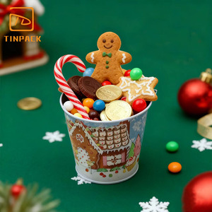 Nhỏ tin Bucket với xử lý cho gói của kẹo SÔCÔLA giáng sinh Halloween kẹo tin container với nắp tin đồ chơi cho trẻ em - Product Image 4