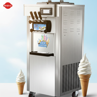 Machine à crème glacée molle industrielle à haute capacité, conçue pour un fonctionnement continu dans les restaurants de restauration rapide et les cantines