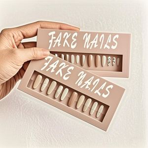 Caja de papel magnética de cartón rígido de 2mm de gama alta para uñas artificiales revestimiento UV laminación mate rosa púrpura esponja cosmética - Product Image 2