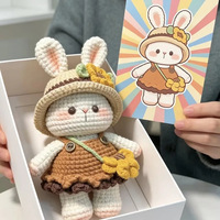 Peluche Lapin Tournesol Mignonne en Crochet, Kit DIY de Tricot Fait Main, Sacs et Porte-clés Faits Maison