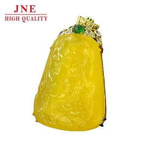 Best-Seller sur Douyin Men's Landscape Brand Natural Agate Ice-Like Canary Stone Landscape Lucky Pendant Wholesale - Product Image 5