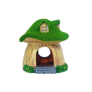 Décoration d'aquarium : Maison en résine en forme de champignon avec mousse, cachette pour poissons et crevettes, avec fonctions de reproduction et de ponte - Product Image 5