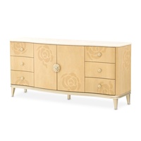 Commode sur mesure à tiroirs, design camélia brillant, dessus en marbre, étagères réglables, console de rangement