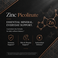 Capsules de supplément de picolinate de zinc avec gluconate de cuivre, sélénium, méthionine et vitamine B6