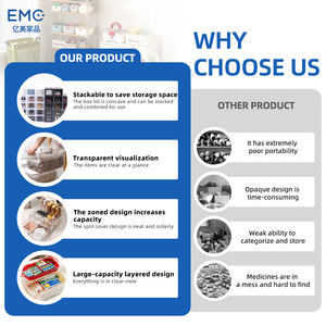 Contenedor de Almacenamiento de Plástico Industrial, <span class=keywords><strong>Caja</strong></span> Organizadora Apilable para Piezas y Herramientas de Almacén - Product Image 3