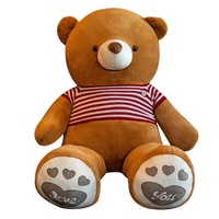Ours en peluche extra large, grand ours en peluche, cadeau d'anniversaire, unisexe, polyester, coton PP, décoration de canapé de salon, jouets en peluche