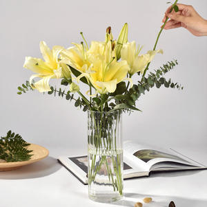 Transparent Traditional Glass Flower <strong>Vase</strong> Straight Tube for Wedding Home Decoration Eco-Friendly Artistic Tabletop Display - Product Image 5