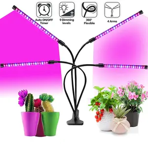 Лампа для выращивания растений в помещении-усовершенствованная версия, 80 светодиодных ламп полного спектра и красного синего спектра, таймер 3/9/12 часов, 10 диммируемых