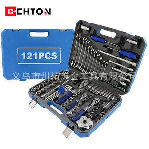 Juego de herramientas Chton de 121 piezas, kit combinado de llaves de carraca de 1/2 pulgada para reparación mecánica de automóviles y hogar, acero al cromo vanadio - Product Image 3