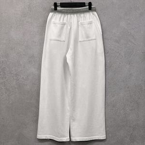 Pantalons imprimés à bords bruts en gros, streetwear, molleton français lourd, pantalons de survêtement évasés, lavage à l'acide, pantalons de survêtement surdimensionnés à jambes larges - Product Image 2