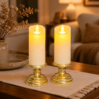 Bougies coniques LED à piles blanc chaud scintillantes avec contrôle par bouton pour la décoration intérieure, les anniversaires, les festivals, et les bougies votives faites à la main