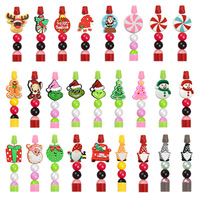 Perles focales de noël stylo à bille accessoires perlés dessin animé Silicone PVC amovible perles en vrac en gros