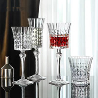 Verres à vin rouge en cristal taillé diamant de style français haut de gamme, verres à pied luxueux, modernes et minimalistes, verrerie de 401-500 ml