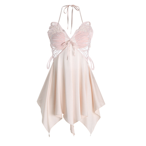Set Estivo di Biancheria Intima <span class=keywords><strong>da</strong></span> Donna con Camicia <span class=keywords><strong>da</strong></span> <span class=keywords><strong>Notte</strong></span> in Raso Sexy con Scollo a V e Coppe a Farfalla, <span class=keywords><strong>Taglie</strong></span> <span class=keywords><strong>Grandi</strong></span> - Product Image 5