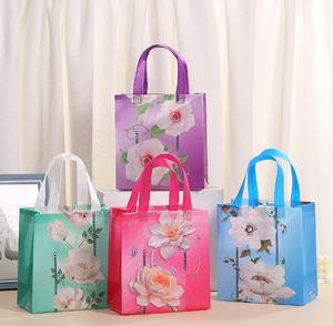 Borse Floreali per San Valentino Chengrui, Borse Shopping in Tessuto Non Tessuto Stile Floreale con Design Romantici, Riutilizzabili - Product Image 1