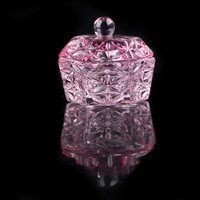 Verre cristal rose poudre acrylique liquide tasse à ongles violet Dappen plat couvercle bol porte-gobelet équipement outils d'art des ongles